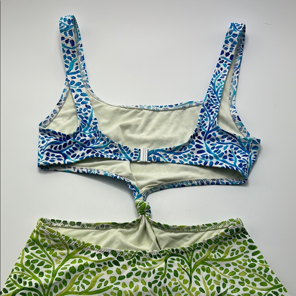 Solid & Striped The Bailey Swimsuit One Piece Knot Blue Green Floral Small - Picture 12 of 15